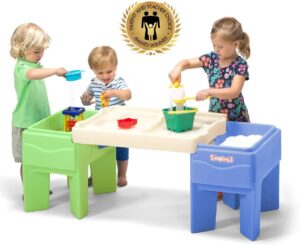 Simplay3 Kids Indoor Outdoor Sand and Water Activity Table with Storage