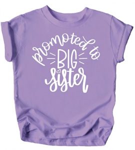 Olive Loves Apple Promoted to Big Sister Colorful Announcement T-Shirt 